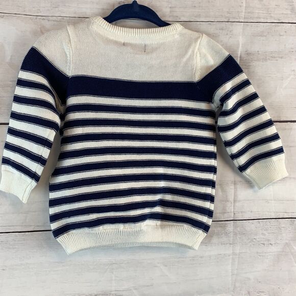 Baby Toddler striped bear sweater 9M navy unisex boy Sergent Major France Europe - Picture 7 of 9